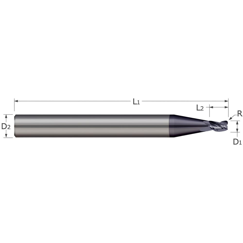 Micro 100 Corner Radius End Mill 5 Mm Dia 600 Mm Loc 025 Mm