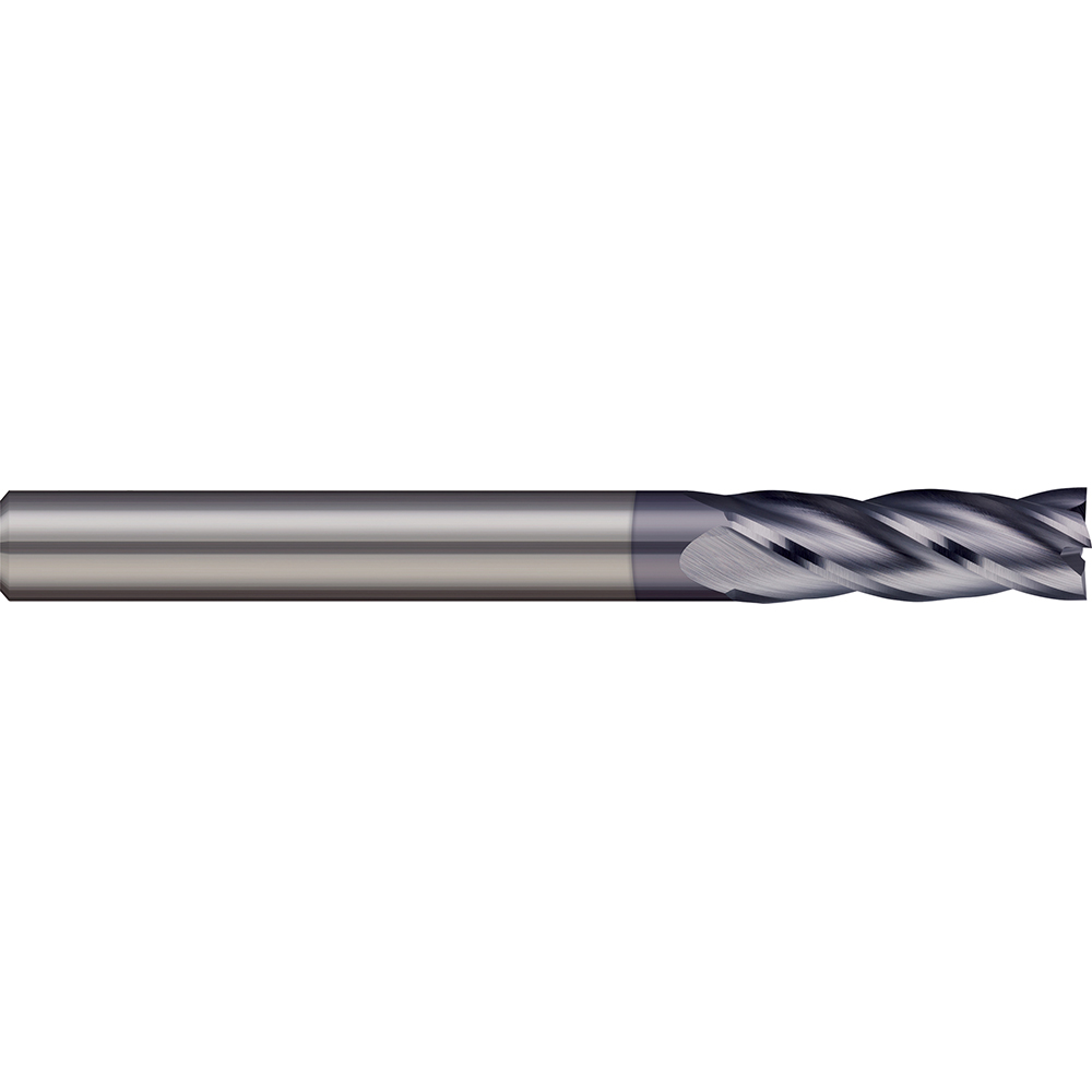 Square End Mill: 9/64" Dia, 1/2" LOC, 4 Flute, Solid Carbide - 2" OAL, 3/16" Shank Dia, 30 deg Helix, AlTiN Finish, Single End, Series GEM