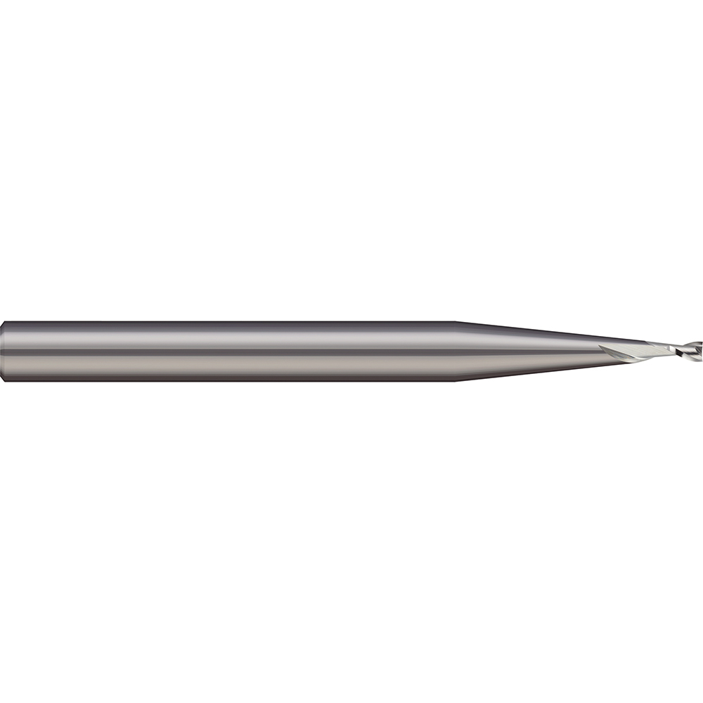 Square End Mill: 0.50 mm Dia, 2 Flute, Solid Carbide - 30 deg Helix, Bright/Uncoated Finish, Single End, Series SME