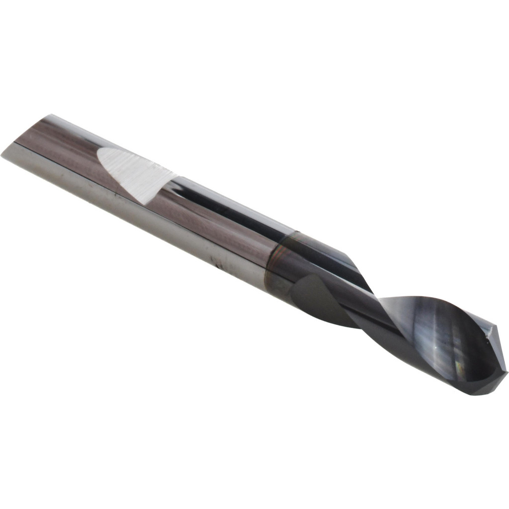 Micro 100 Spotting Drill: 1/4" Dia, 120 deg, 2-1/2" OAL, Solid Carbide - 3/4" Flute Length, 1/4" Shank Dia, AlTiN Finish, Right Hand Cut, Series QSPD