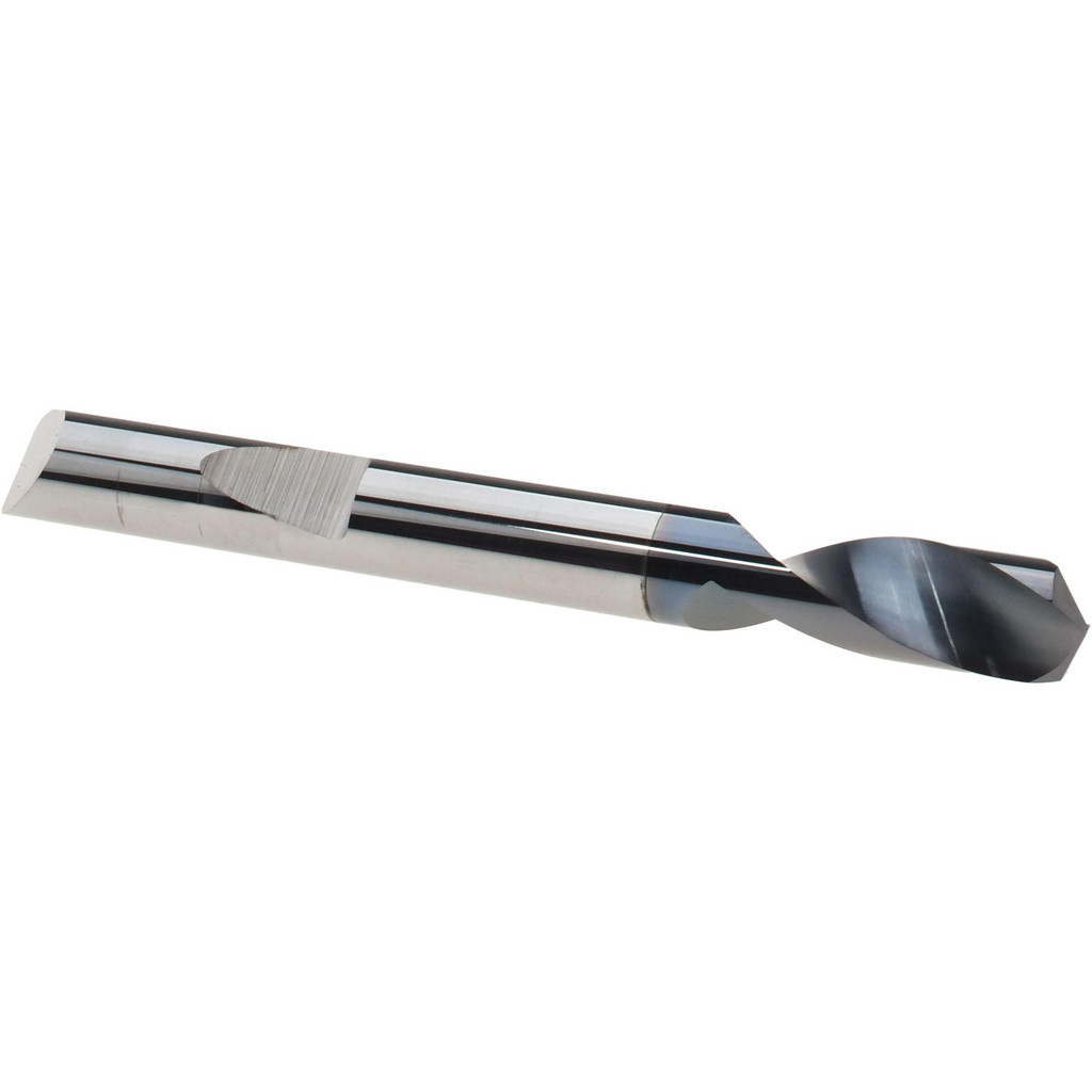 Micro 100 Spotting Drill: 1/4" Dia, 140 deg, 2-1/2" OAL, Solid Carbide - 3/4" Flute Length, 1/4" Shank Dia, AlTiN Finish, Right Hand Cut, Series QSPD