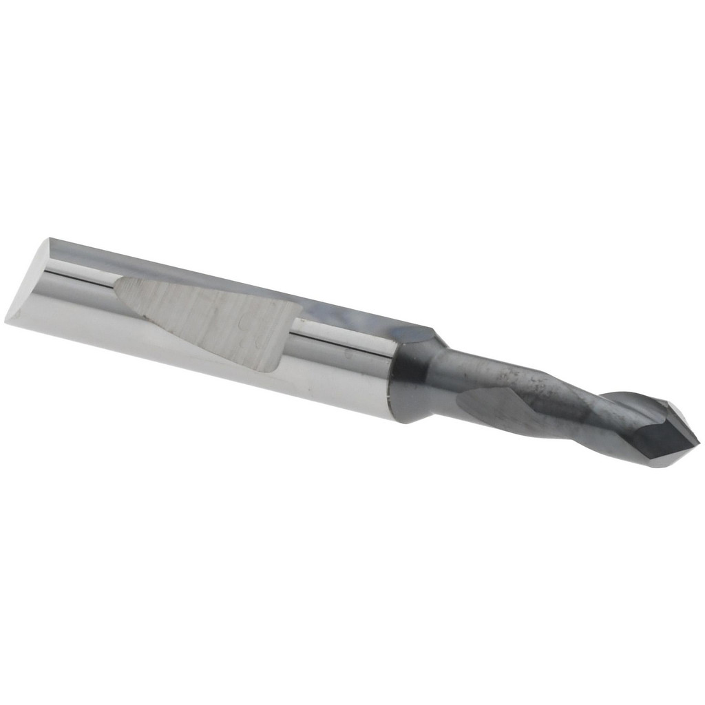 Micro 100 Spotting Drill: 1/8" Dia, 90 deg, 1-1/2" OAL, Solid Carbide - 3/8" Flute Length, 3/16" Shank Dia, AlTiN Finish, Right Hand Cut, Series QSPD