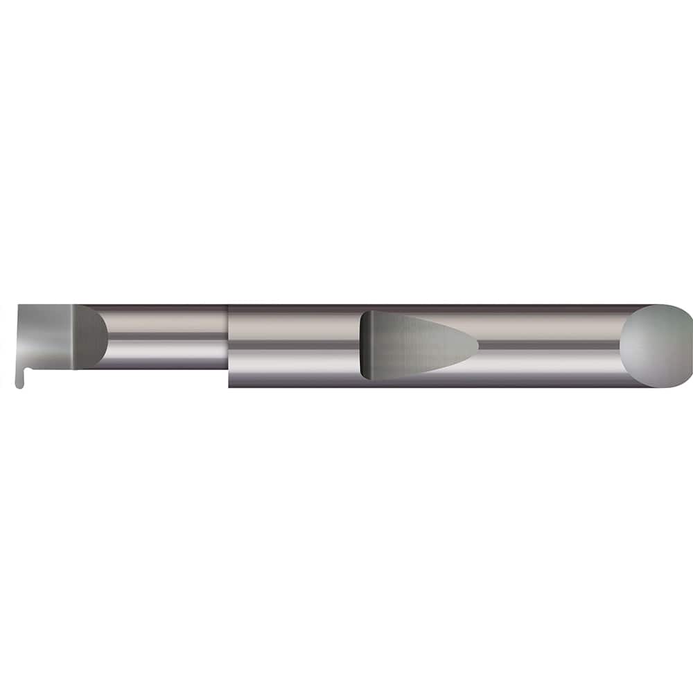 Solid Carbide Tool 0.100 Projection 0.033/0.034 Groove Width 0.3125 Shank Diameter 2.5 Overall Length Micro 100 FR-033-6 Full Radius Grooving Tool 0.312 Minimum Bore Diameter 0.375 Maximum Bore Depth 