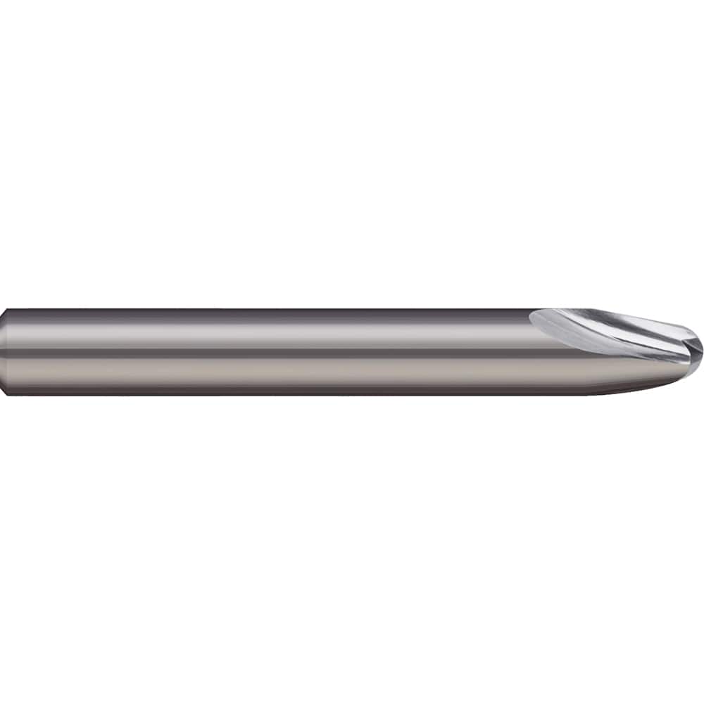 Micro 100 MRF-250-062 Tapered End Mill: 15 ° per Side, 1/8" Small Dia, 2 Flutes, Solid Carbide, Ball End 