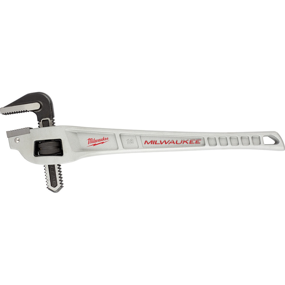 Milwaukee Tool - Pipe Wrench: 18″ OAL, Aluminum - 15327810 - MSC