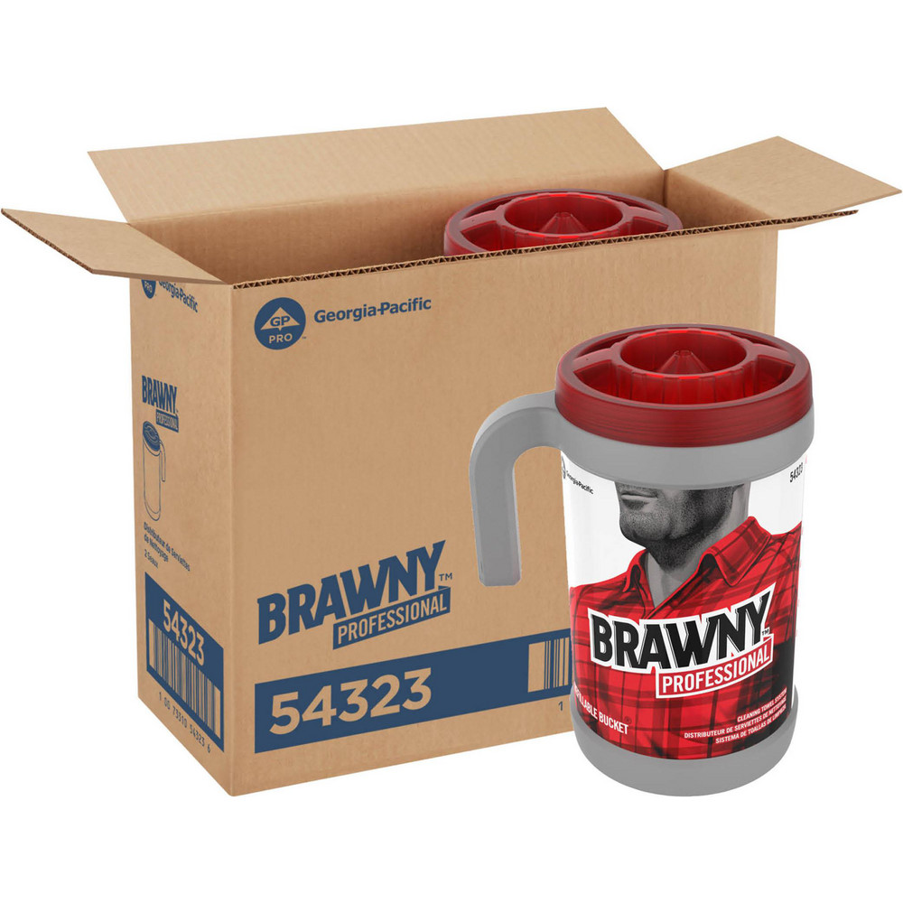 Brawny Professional Cleaning Towel System, Grey - 2 Buckets/Case