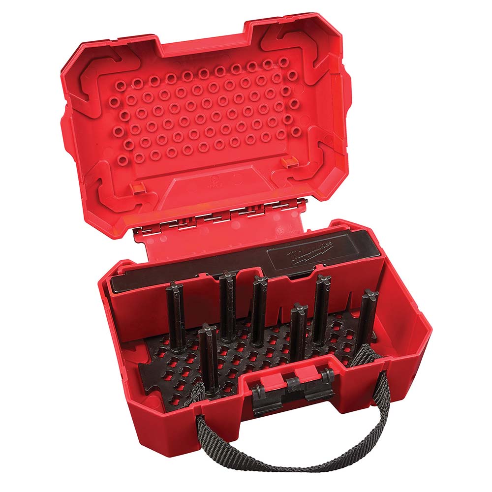 Hole Saw Case: 5.5" High, 2.75" Long, 8.13" Wide, Red - Red, Plastic