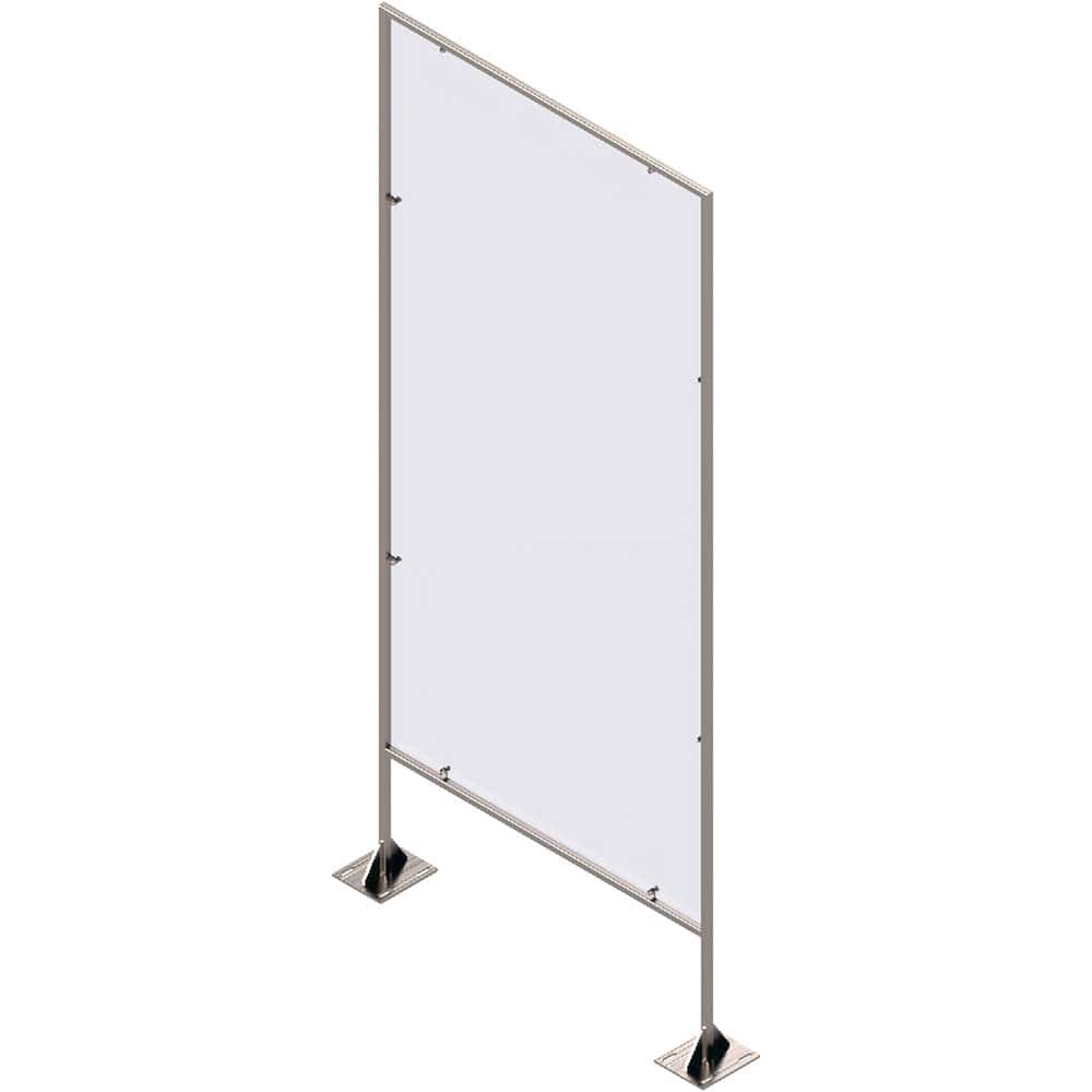 Office Cubicle Partition: 36" OAW, 84" OAH, Stainless Steel & Polycarbonate, Clear
