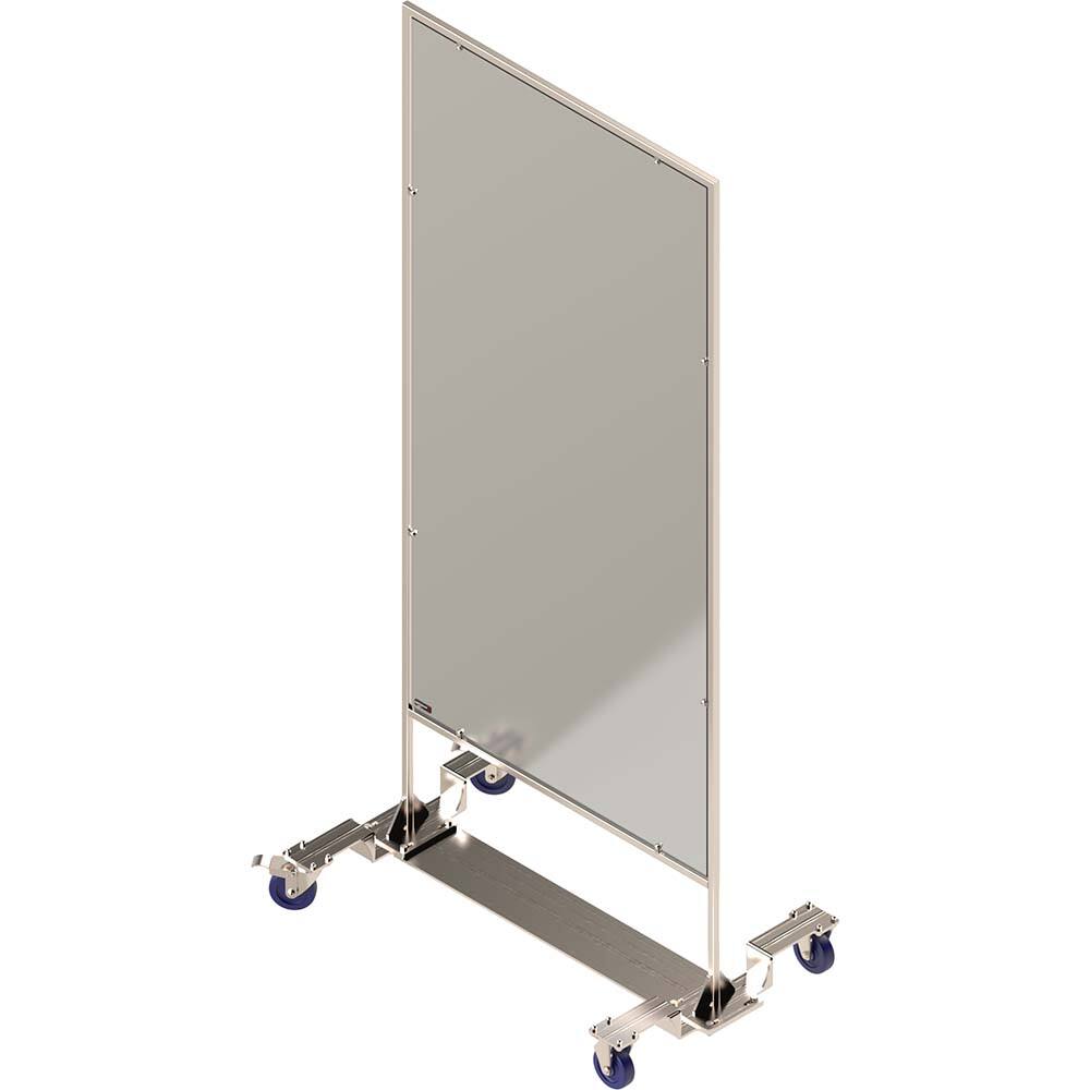 Office Cubicle Partition: 40" OAW, 72" OAH, Stainless Steel & Plastic, Clear