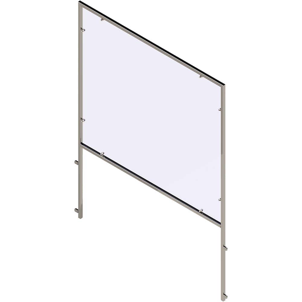 Office Cubicle Partition: 24" OAW, 24" OAH, Stainless Steel & Polycarbonate, Clear