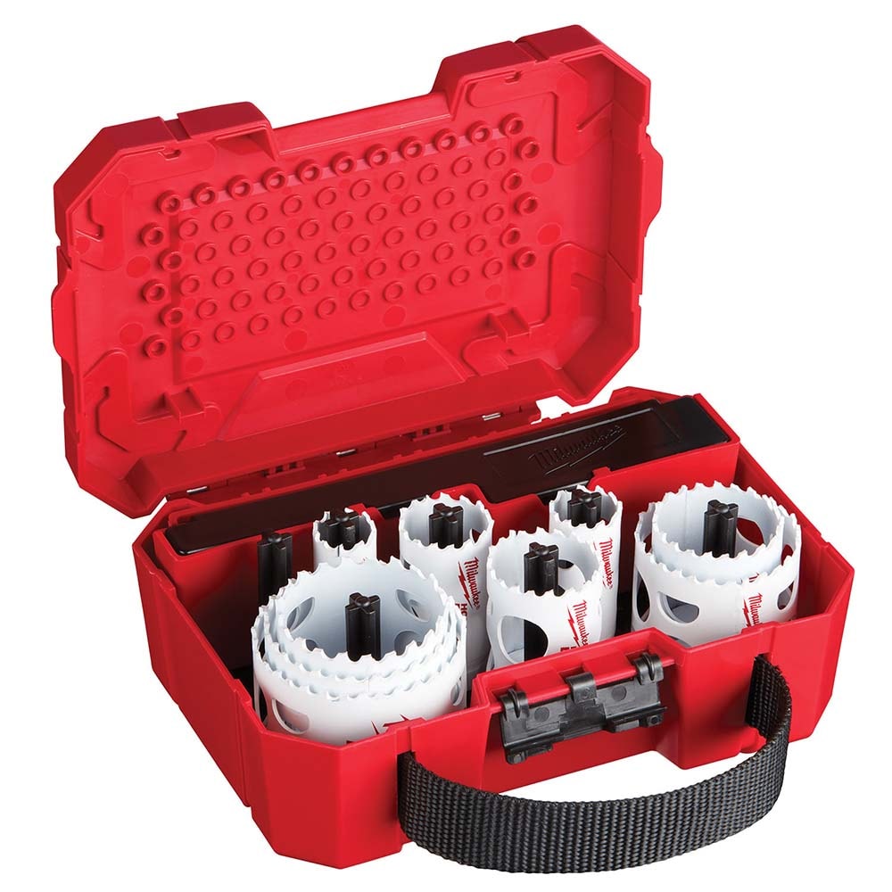 Utility Hole Saw Kit: 17 Pc, 3/4 to 2-1/2" Dia