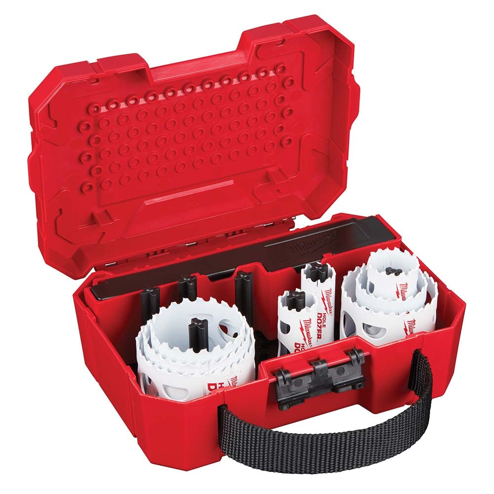 Utility Hole Saw Kit: 11 Pc, 3/4 to 2-1/2" Dia