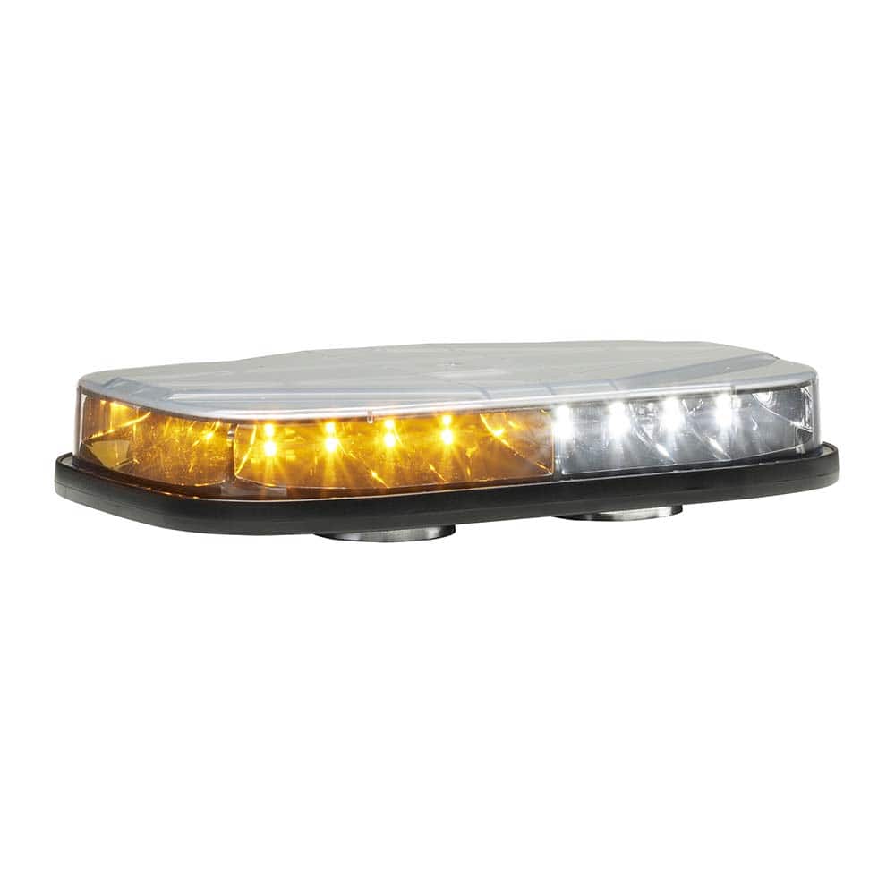 Emergency Light Assemblies; Type: Mini LED Lightbar ; Flash Rate: Variable ; Mount: Magnetic ; Color: Amber/White ; Power Source: 12-24V DC ; Overall Height (Decimal Inch): 1.9200