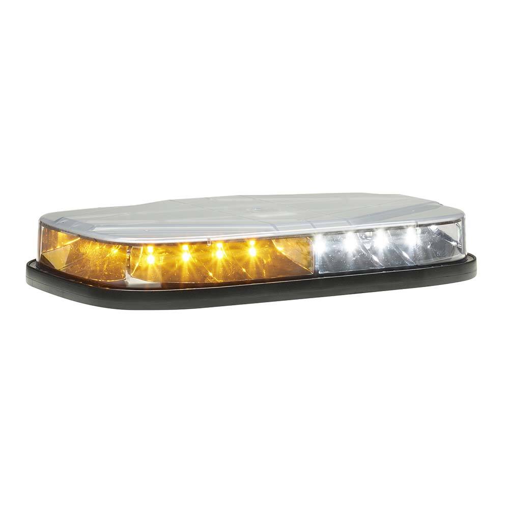 Emergency Light Assemblies; Type: Mini LED Lightbar ; Flash Rate: Variable ; Mount: Permanent ; Color: Amber/White ; Power Source: 12-24V DC ; Overall Height (Decimal Inch): 1.6200