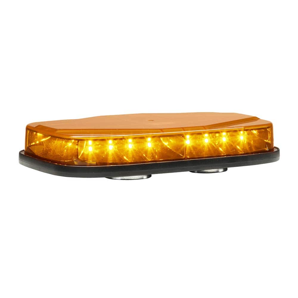 Emergency Light Assemblies; Type: Mini LED Lightbar ; Flash Rate: Variable ; Mount: Magnetic ; Color: Amber ; Power Source: 12-24V DC ; Overall Height (Decimal Inch): 1.9200