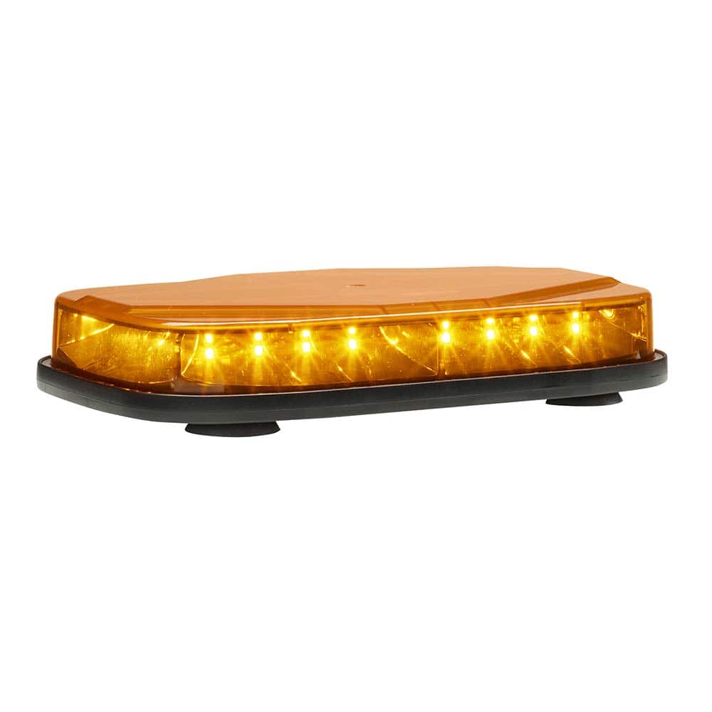Emergency Light Assemblies; Type: Mini LED Lightbar ; Flash Rate: Variable ; Mount: Suction Cup ; Color: Amber ; Power Source: 12-24V ; Overall Height (Decimal Inch): 2.0800