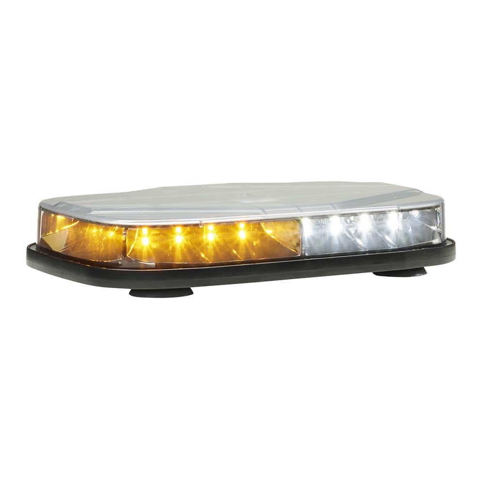 Emergency Light Assemblies; Type: Mini LED Lightbar ; Flash Rate: Variable ; Mount: Suction Cup ; Color: Amber/White ; Power Source: 12-24V DC ; Overall Height (Decimal Inch): 2.0800