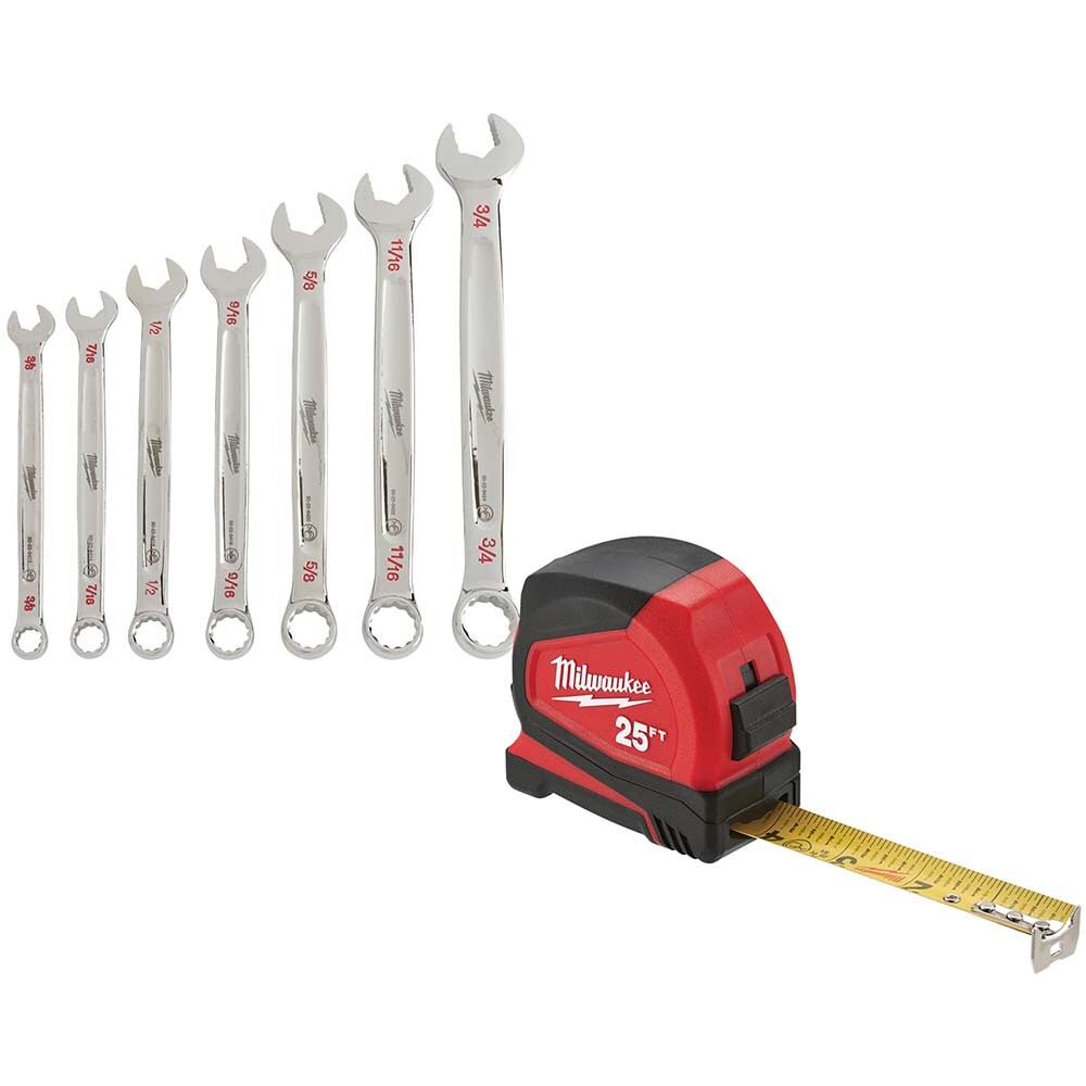 Wrench Set: 7 Pc, Inch