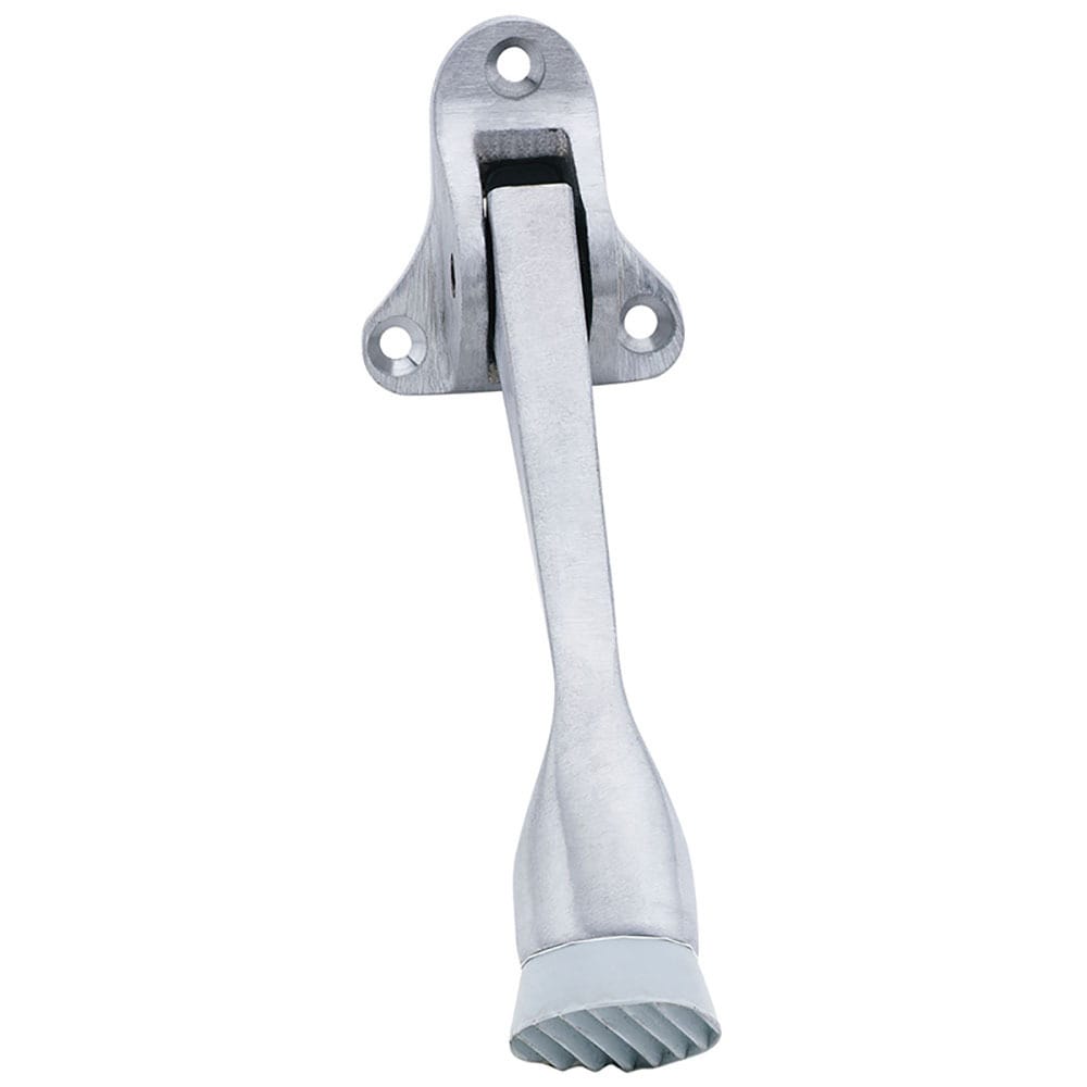 Stops; Type: Kick Down Floor Stop ; Finish/Coating: Aluminum (Satin) ; Projection: 4 (Inch); Mount Type: Floor ; UNSPSC Code: 31162804