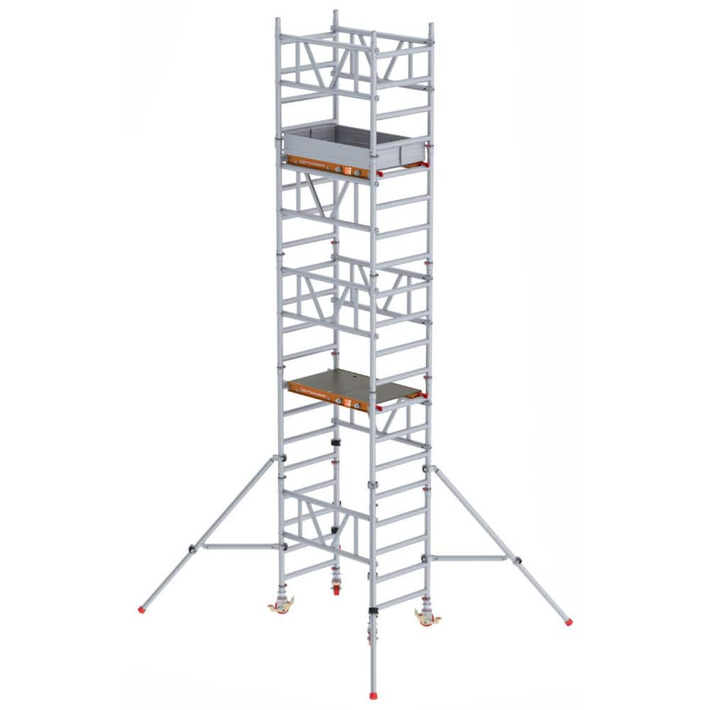 Scaffolding; Type: Open Frame Stair Kit ; Section: Under Stairs ; Length (Feet): 6.830 ; Includes: Walk Through Frame; (4) Stair Crew Jacks for Leveling; 2-Rung Frame; (2) Adjustable Wall Tie Supports