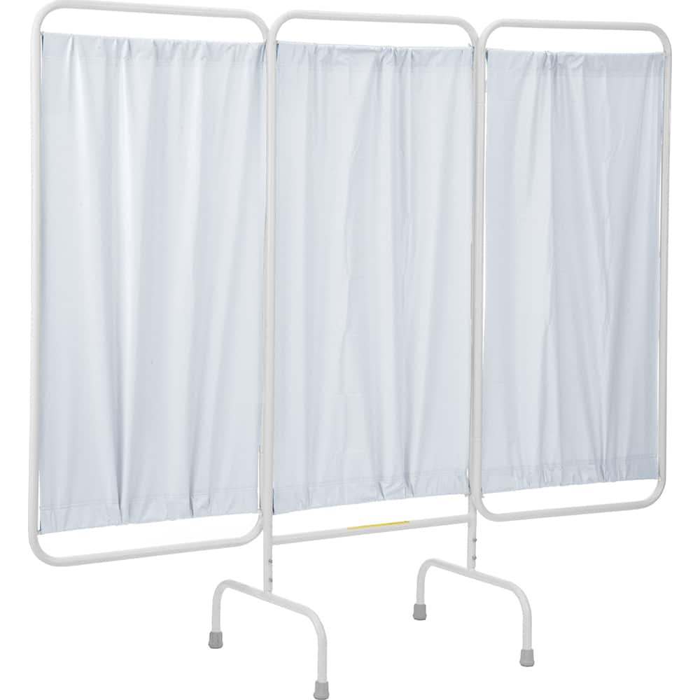 Three Panel Hinged Partition: 81" OAW, 67" OAH, Steel & Vinyl, White