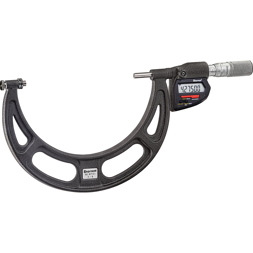 Starrett Electronic Outside Micrometer 20" Max, Hardened Steel Face