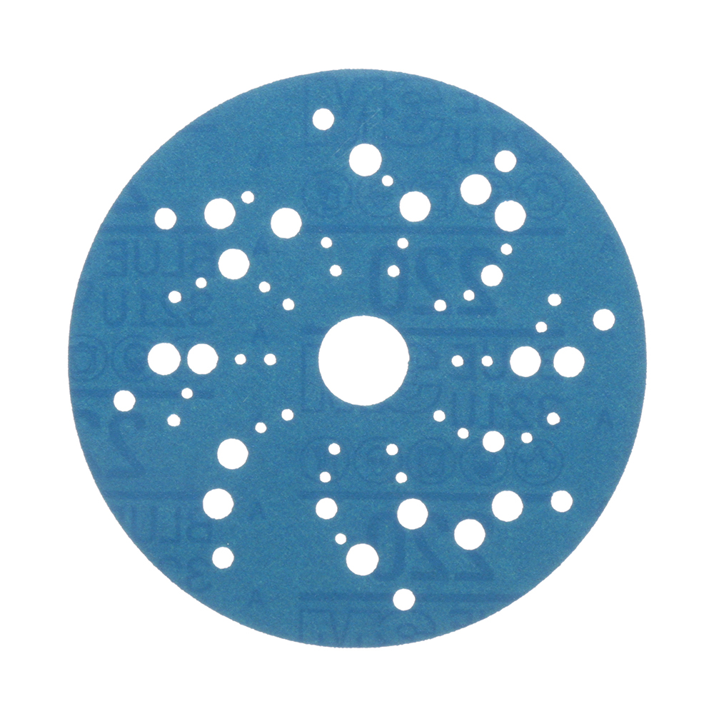 Hook & Loop Disc: 5" Dia, 220 Grit, Coated, Ceramic Aluminum Oxide - Very Fine Grade, C-Weight, Paper Backing, Series 321U