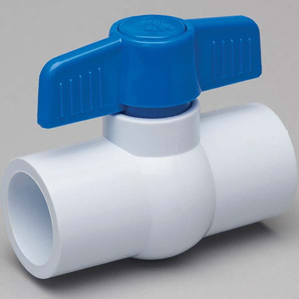 2-Way Manual Ball Valve: 1-1/4" Pipe, Full Port - Slip x Slip