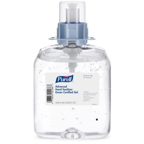 PURELL. 5091-04 Hand Sanitizer: Gel, 1200 mL, Dispenser Refill 