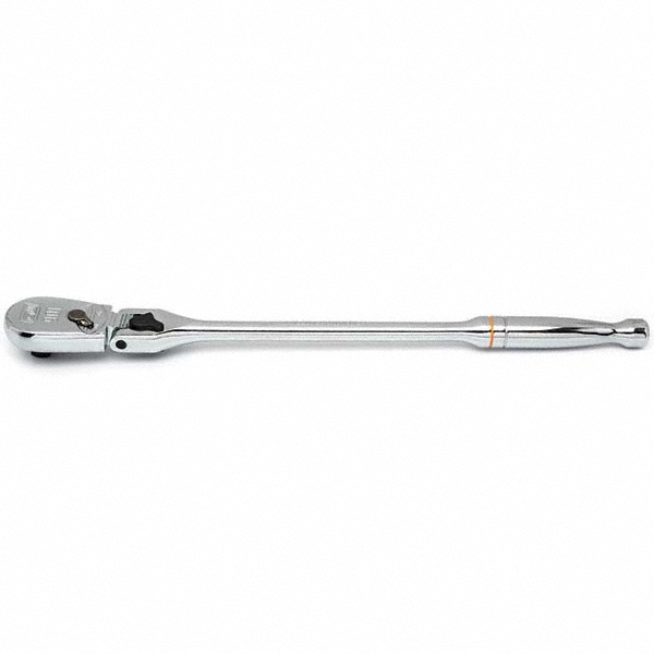 Ratchet: 1/2" Drive, Teardrop Head - 17" OAL, 90 Gear Teeth, Chrome-Plated