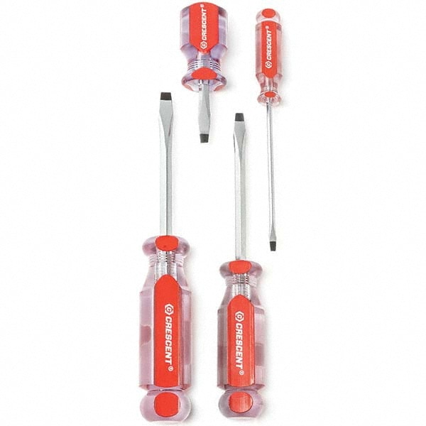 Crescent CS4PCS Screwdriver Set: 4 Pc, Slotted 