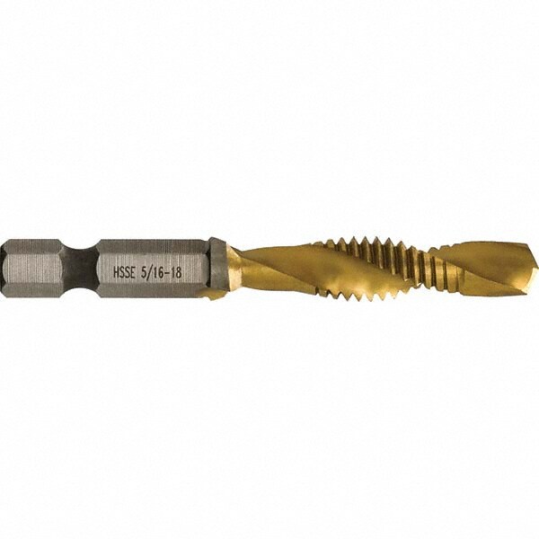 Combination Drill & Tap Sets; Minimum Thread Size (mm): 5/16-18 in ; Minimum Thread Size (Inch): 5/16-18 in; 5/16-18 ; Minimum Thread Size: 5/16-18 in ; Maximum Thread Size (mm): 5/16-18 in; M8x1.25 mm ; Maximum Thread Size (Inch): 5/16-18