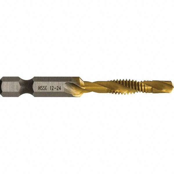 Combination Drill & Tap Sets; Minimum Thread Size (mm): #12-24 in ; Minimum Thread Size (Inch): #12-24 in; #12-24 ; Minimum Thread Size: #12-24 in ; Maximum Thread Size (mm): #12-24 in; M6x1.00 mm ; Maximum Thread Size (Inch): #12-24