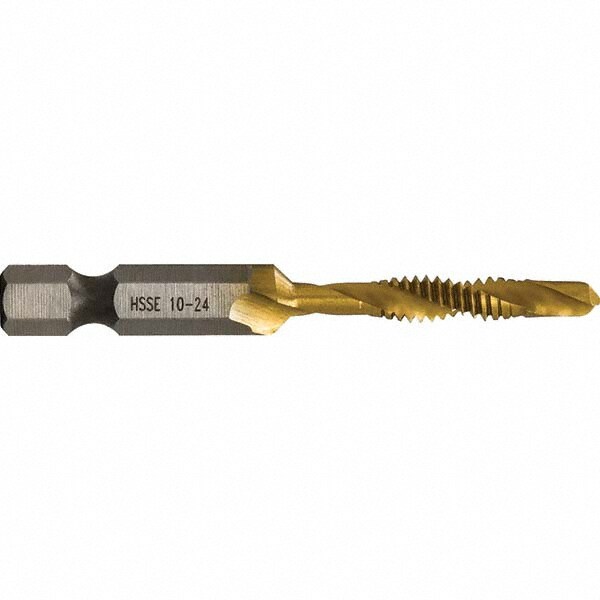 Combination Drill & Tap Sets; Minimum Thread Size (mm): #10-24 in ; Minimum Thread Size (Inch): #10-24 in; #10-24 ; Minimum Thread Size: #10-24 in ; Maximum Thread Size (mm): #10-24 in; M5x0.80 mm ; Maximum Thread Size (Inch): #10-24