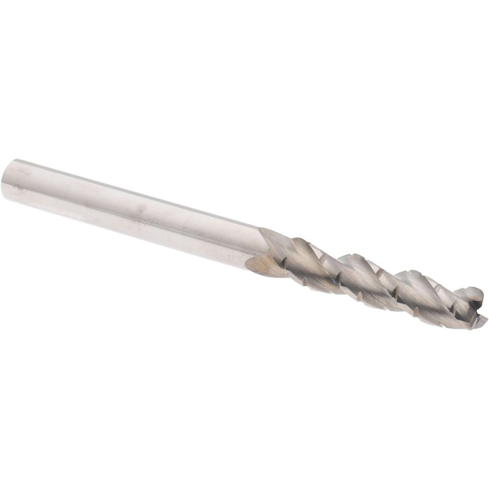Roughing End Mill: 3 Flutes, 0.03" Corner Radius, Chipbreaker, Solid Carbide