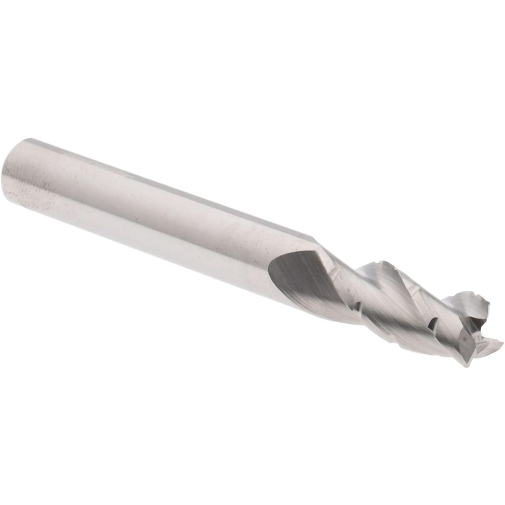 Roughing End Mill: 3 Flutes, 0.015" Corner Radius, Chipbreaker, Solid Carbide