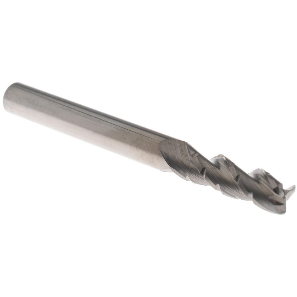 Roughing End Mill: 3 Flutes, 0.03" Corner Radius, Chipbreaker, Solid Carbide