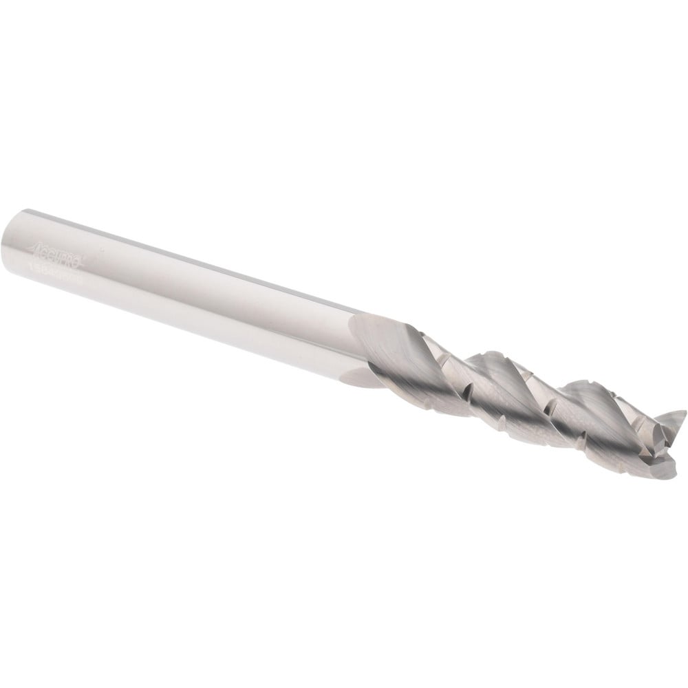 Accupro 6504167 Corner Radius End Mill: 1-1/2" LOC, 0.015" Radius, 3 Flutes, Solid Carbide 