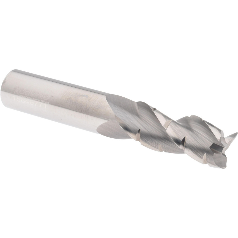 124010 Roughing End Mill: 3 Flutes, 0.03" Corner Radius, Chipbreaker, Solid Carbide  