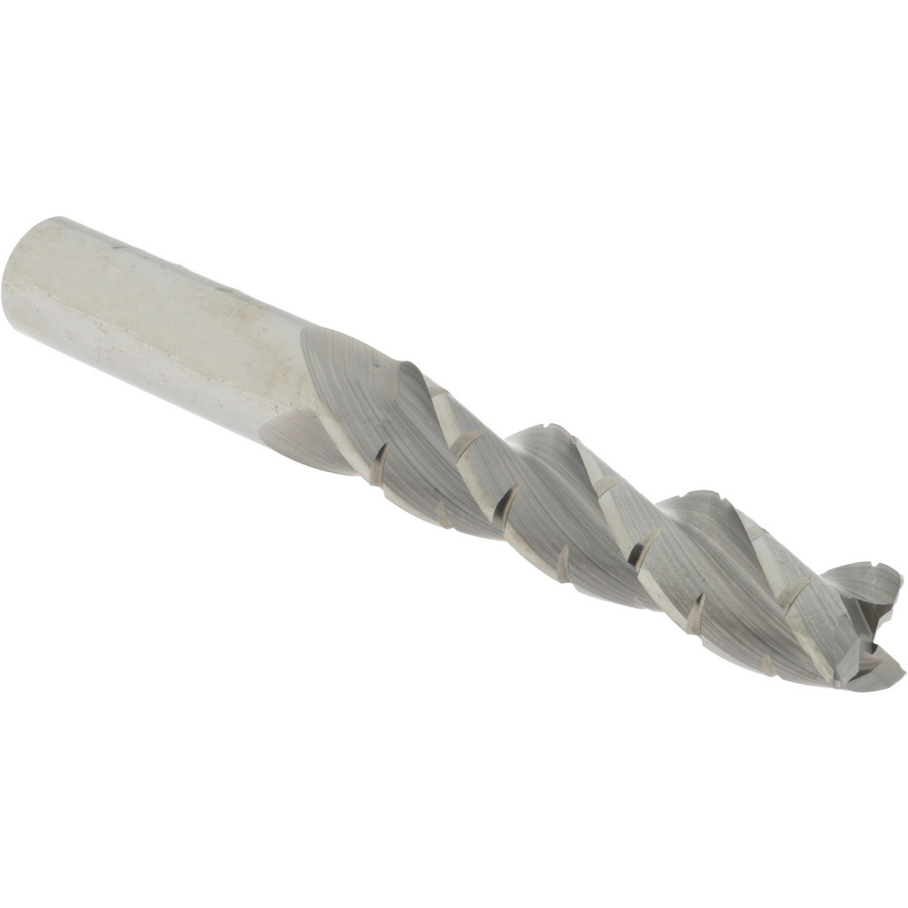 125992 Roughing End Mill: 3 Flutes, 0.03" Corner Radius, Chipbreaker, Solid Carbide  