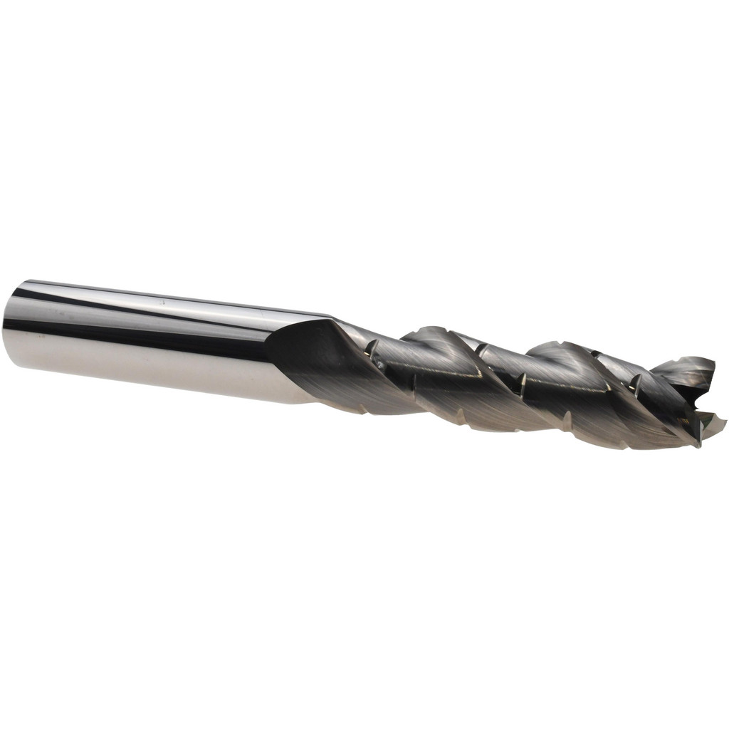 125980 Roughing & Finishing End Mill: 5/8" Dia, 3 Flutes, Single End, Solid Carbide  