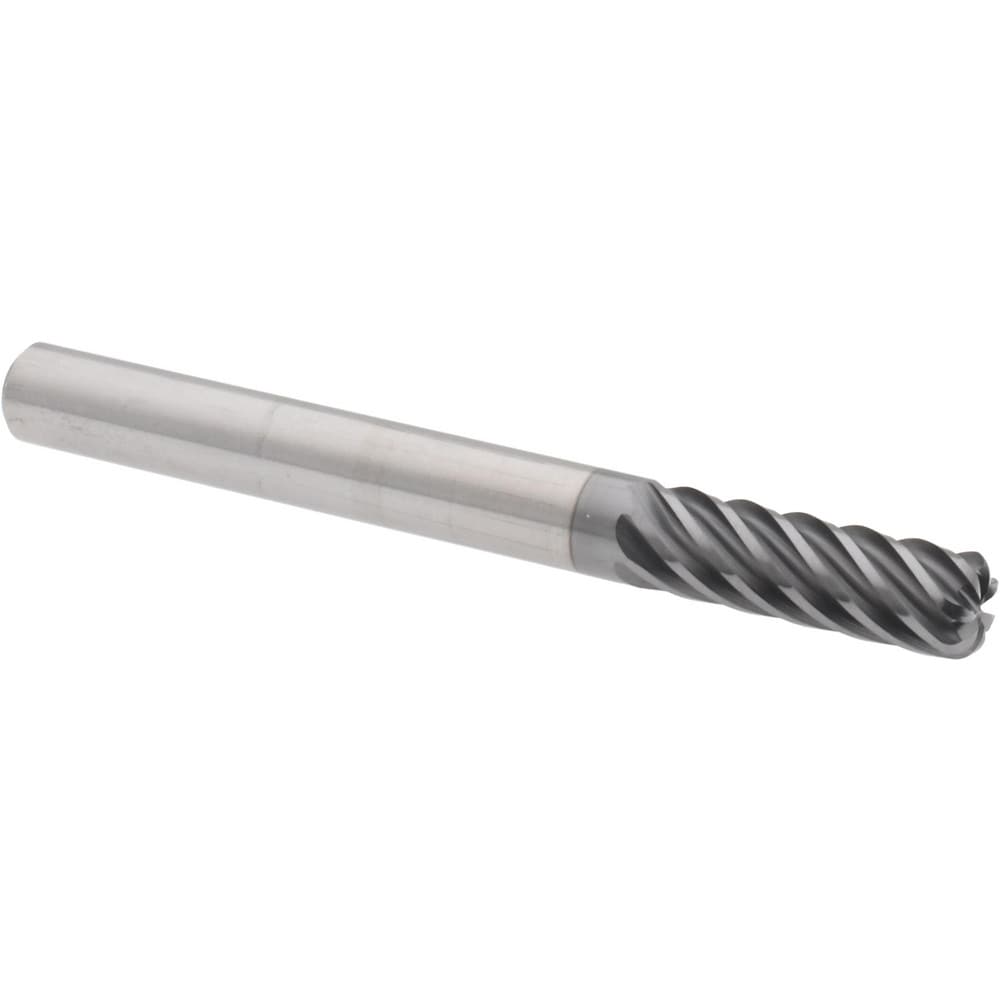 Corner Radius End Mill: 1/4" Dia, 3/4" LOC, 38 deg Helix, Corner Radius End,   Series HS