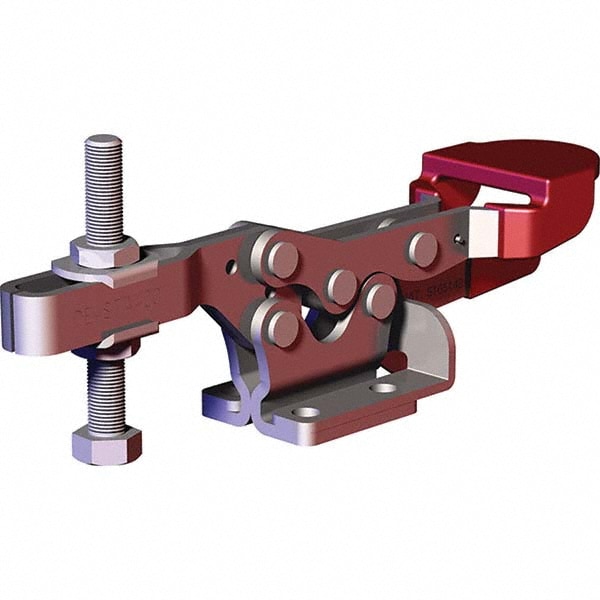 Manual Hold-Down Toggle Clamp: Horizontal, 600 lb Capacity, U-Bar, Flanged Base