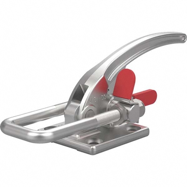 Pull-Action Latch Clamp: Horizontal, 7,500 lb, U-Hook, Flanged Base