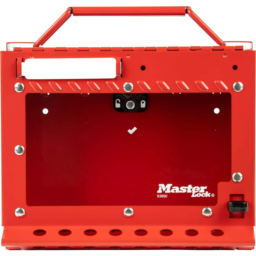 Master Lock S3650 Group Lockout Boxes; Portable or Wall Mount: Wall Mount; Maximum Number of Padlocks: 15; Color: Red; Box Material: Stainless Steel; Overall Height (Inch): 6-7/8; Overall Width (Inch): 8-3/8; Overall Depth (Inch): 4; Special Features: Corrosion Resistant; 