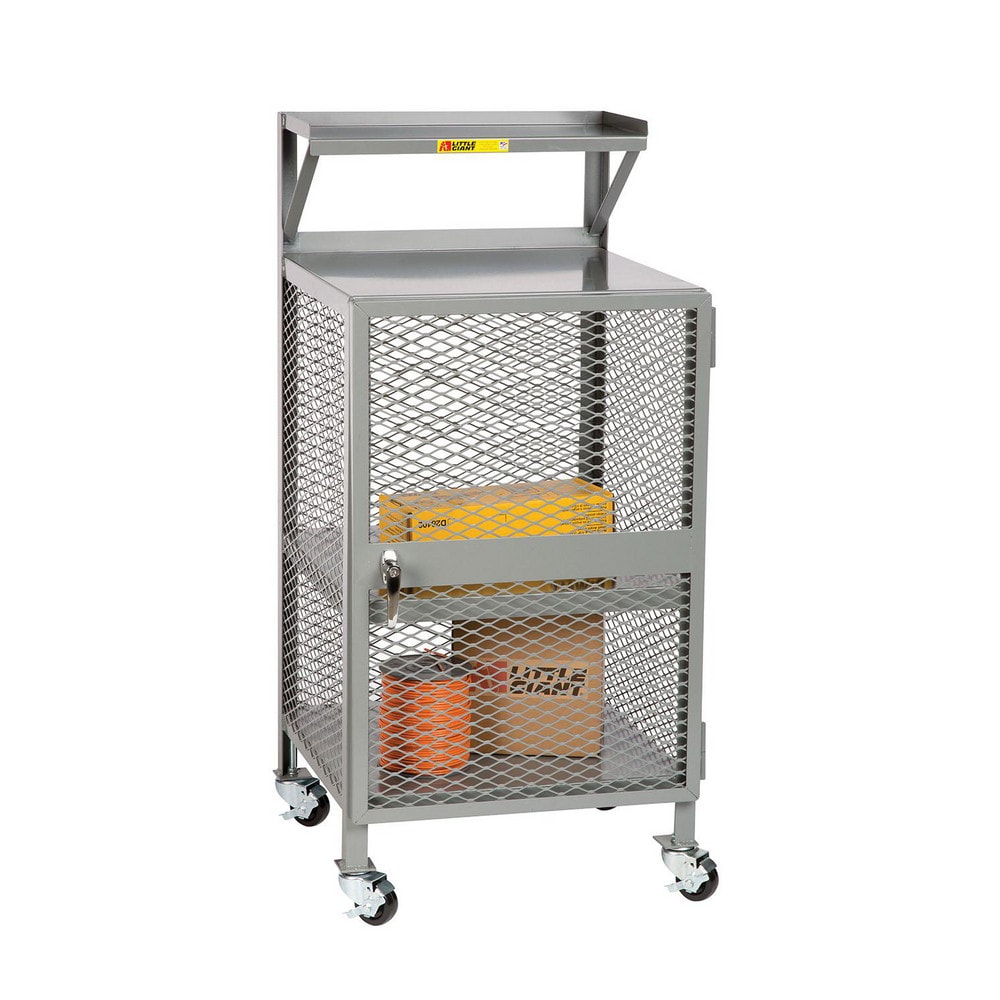 Little Giant® - Mobile Work Stands; Stand Type: Enclosed Shop Desk; Stand  Style: Portable; Brake Type: Wheel Brake; Edge Type: Straight; Leg Style:  Fixed; Load Capacity: 1000; Color: Gray; Maximum Height: 42