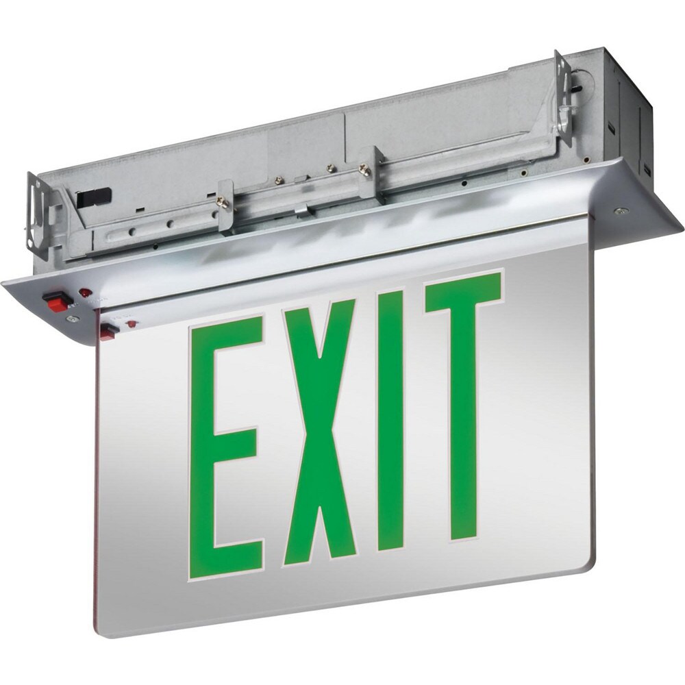 Combination Exit Signs; Mounting Type: Ceiling Mount ; Number of Faces: 2 ; Lamp Type: LED ; Number of Heads: 0 ; Battery Type: Nickel Cadmium ; Voltage: 120/277