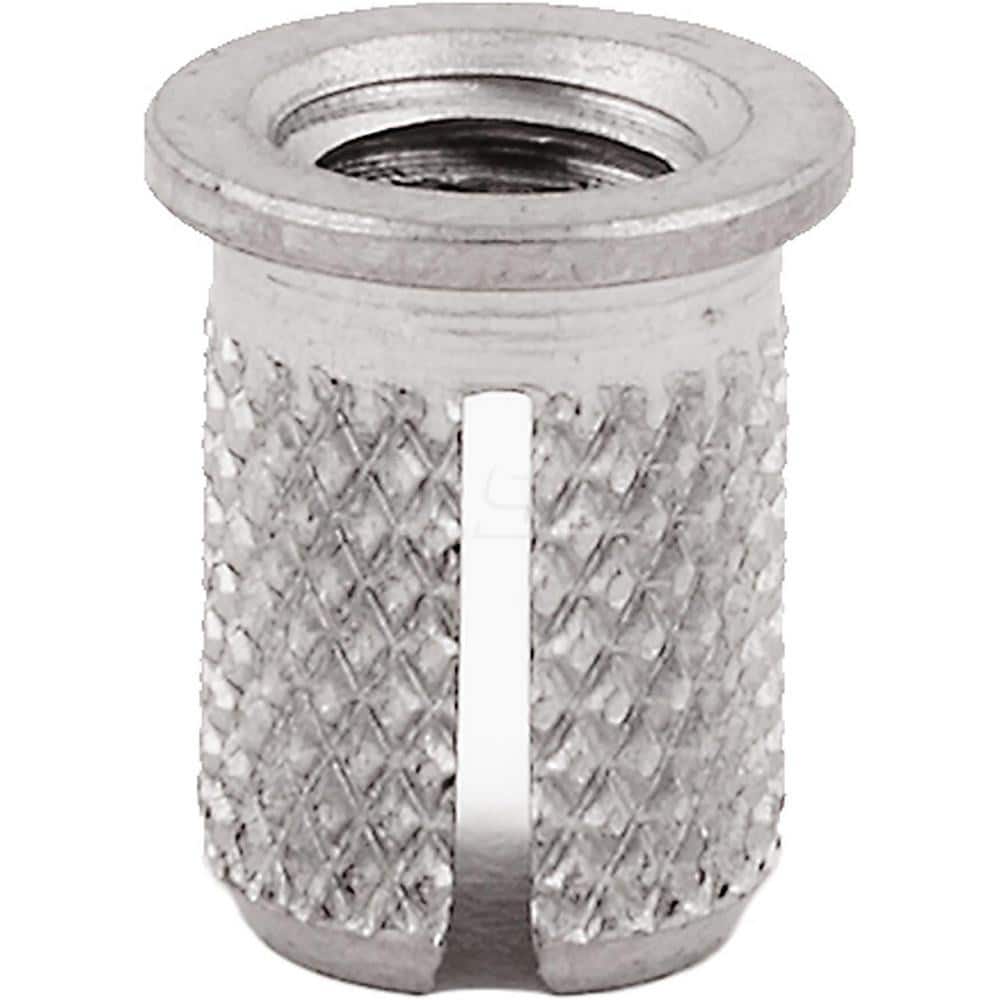 Press Fit Threaded Inserts; Product Type: Flanged; Material: Stainless  Steel; Drill Size: 0.2500; Finish: Uncoated; Thread Size: M5; Thread Pitch:  .08