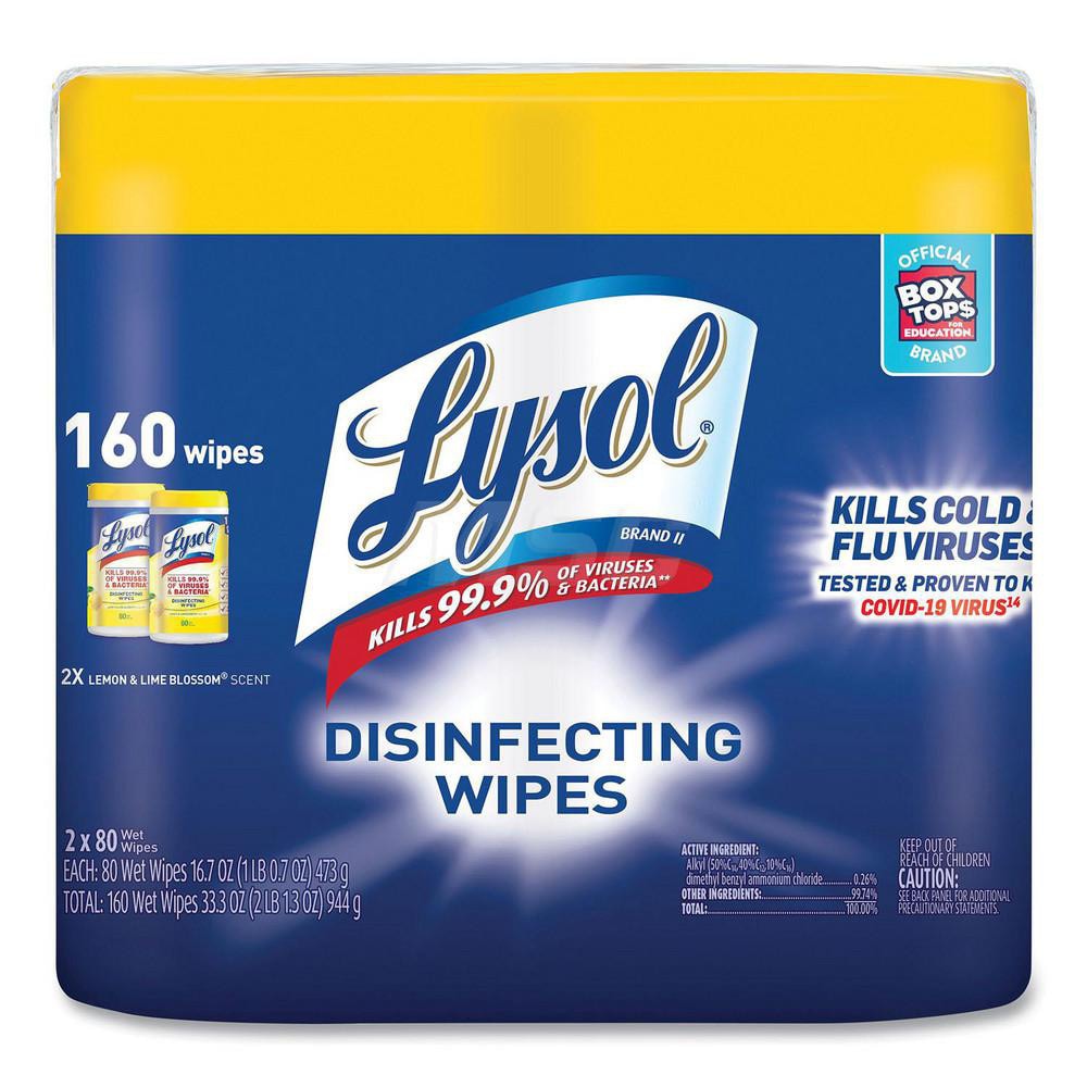 Lysol Disinfecting Wipes PreMoistened, 80 Sheet/Pack MSC