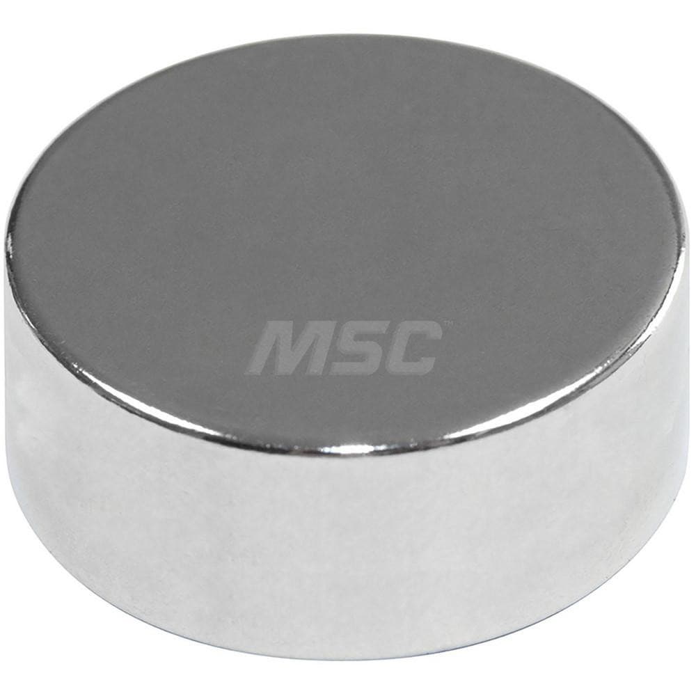 Rare Earth Disc & Cylinder Magnets; Rare Earth Metal Type: Rare Earth; Diameter (Inch): 0.750; Overall Height: 0.375 in; Height (Inch): 0.375 in; Maximum Pull Force: 29.7 lb; Maximum Operating Temperature: 180 0F; Finish: Nickel Plated; Grade: N52; Height